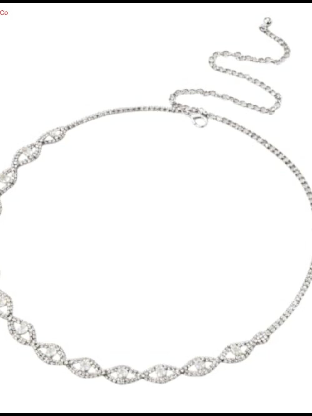 Rhinestone Chain Belt Women Sparkle Silver Formal Dress Wedding